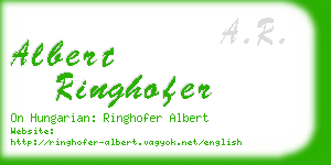 albert ringhofer business card